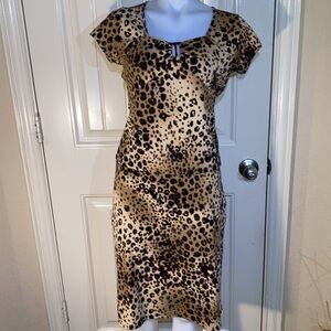 Nine & Company Petites Separates blouse PM / skirt PL cheetah print NWOT